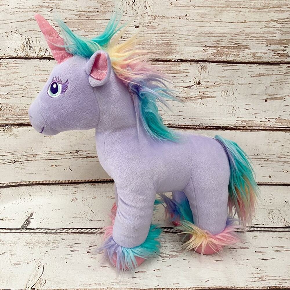 BUILD-A-BEAR Beary Fairy Friends Purple Unicorn Rainbow Mane Plush 18" BABW